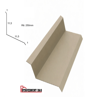 Lemování ke zdi horní - úhel 45° rš: 250mm délka 2m